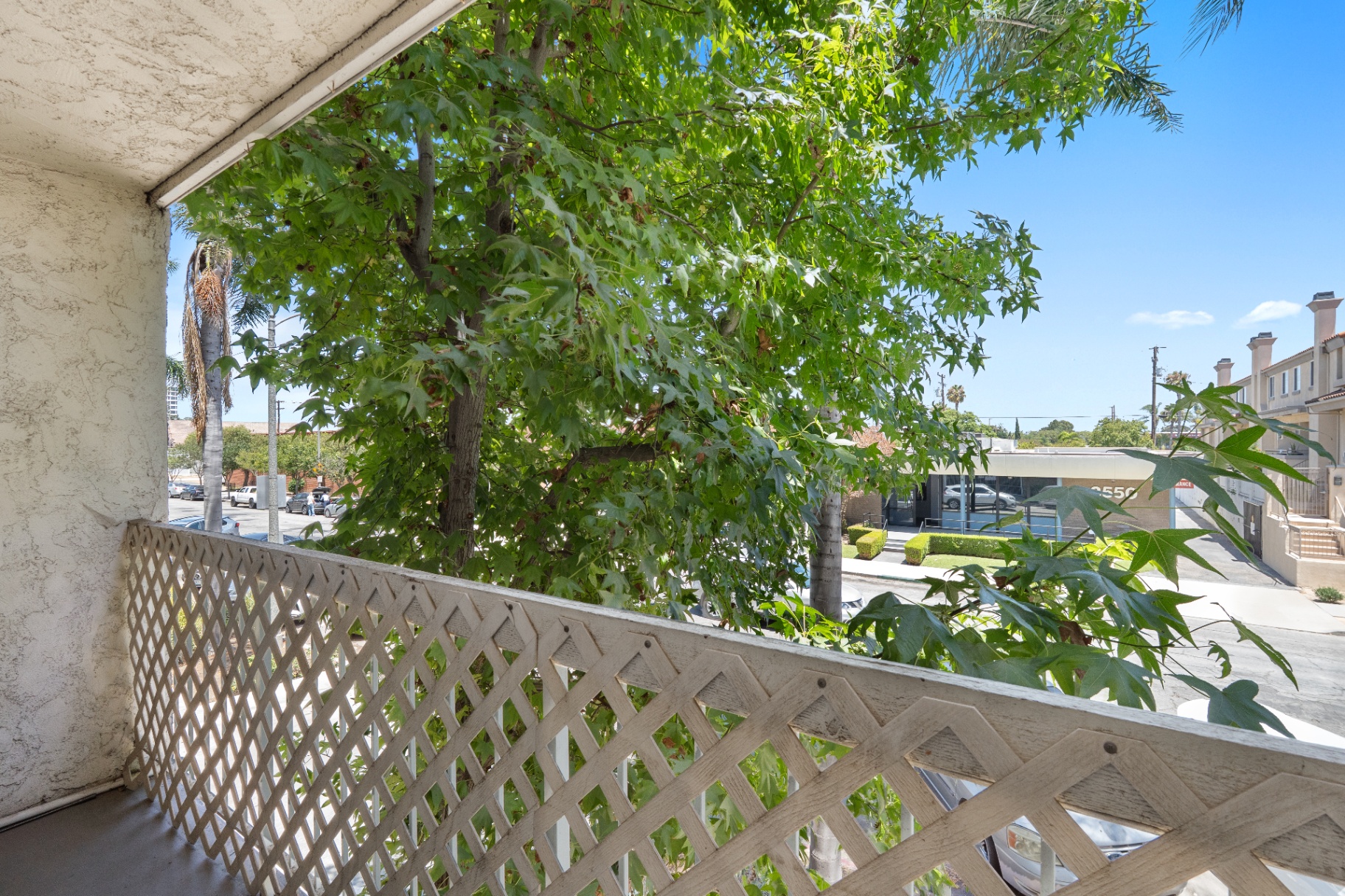 Second view from the private balcony over Linden Ave